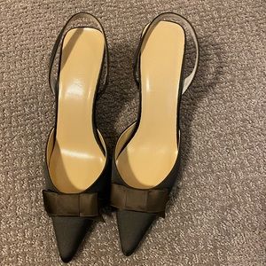I. Crew Satin Point Heel Chocolate Brown 7.5 EUC